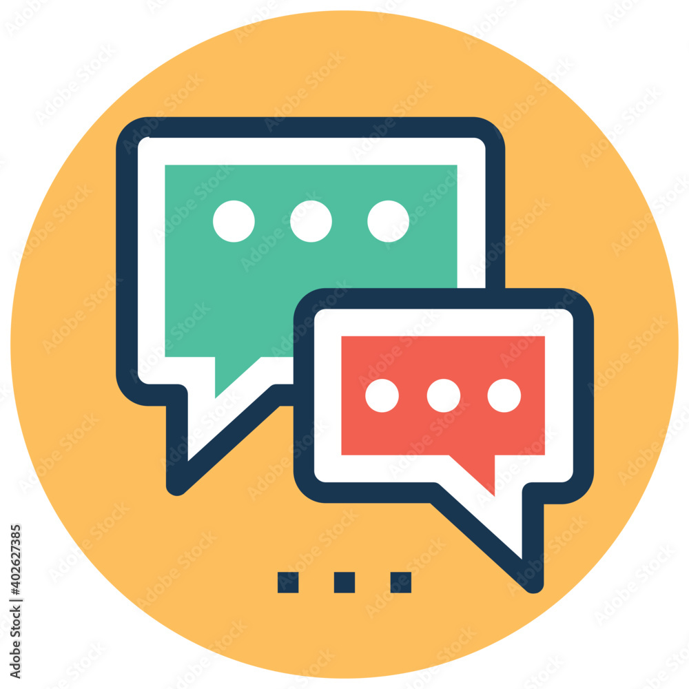 Overlapping speech balloon flat vector icon Overlapping speech balloon flat vector icon