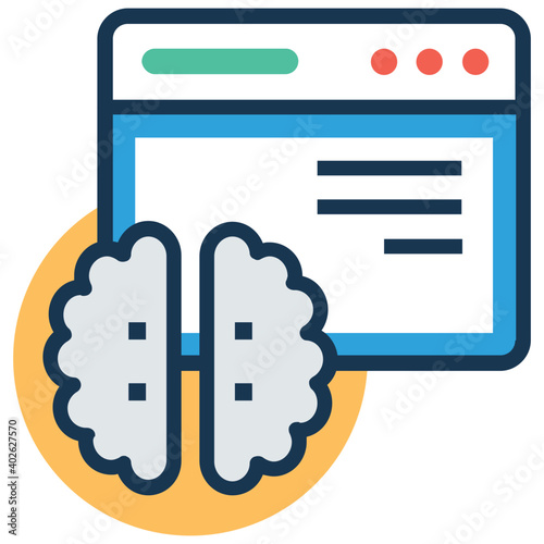 Online brain training site vector icon 