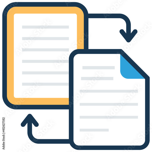 File exchanging flat vector illustration 