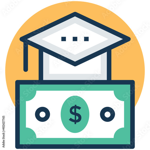 Flat vector icon of education loan 