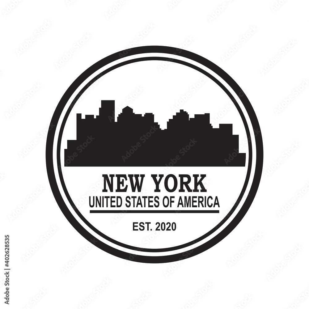 New York Skyline Silhouette Vector , Skyscraper Logo