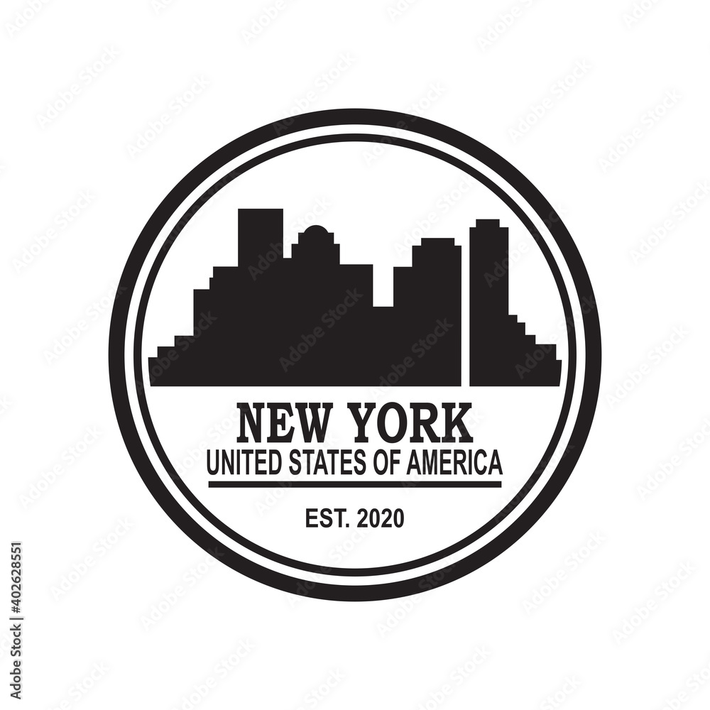 New York Skyline Silhouette Vector , Skyscraper Logo