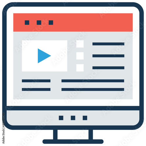 Live Video Tutorial Vector Icon. illustration of video blogging