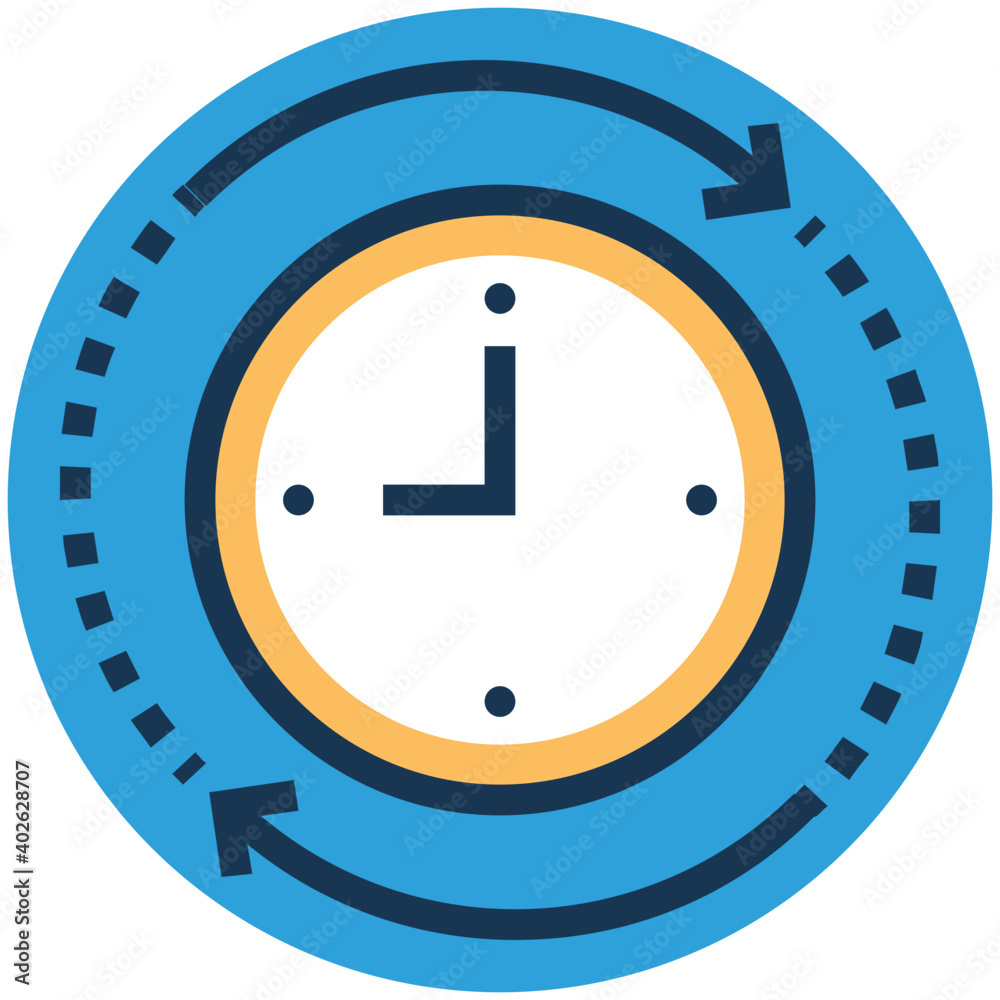 Vector illustration of spending time, time cycle web icon