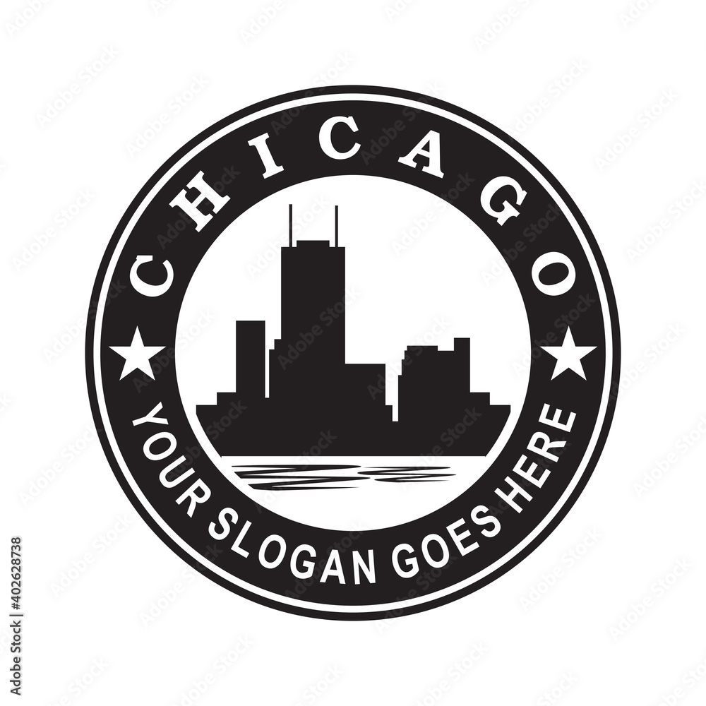 Chicago Skyline silhouette Vector , America Logo Stock Vector | Adobe Stock