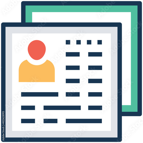 Vector illustration of curriculum vitae. Company recruitment symbol