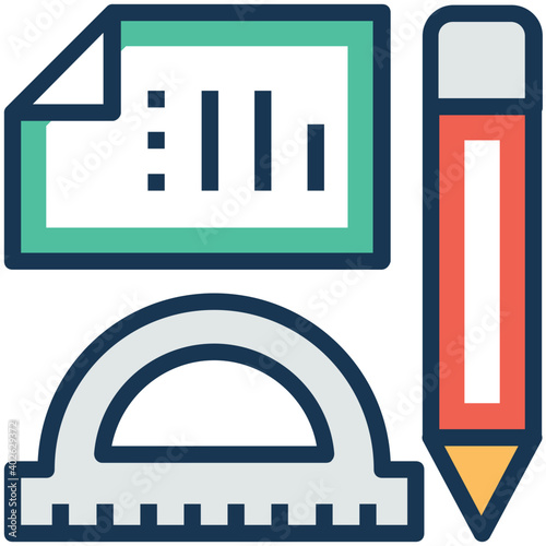 Creativity with drafting tools vector illustration