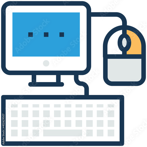 Professional style Freelancer Workplace Vector Icon