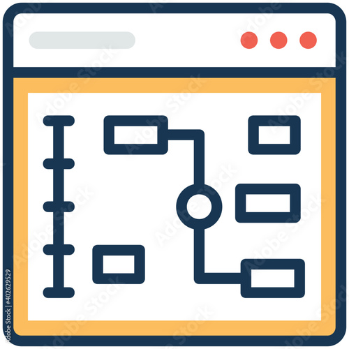 Vector illustration of Project Planning strategies. Flat style business analysis icon