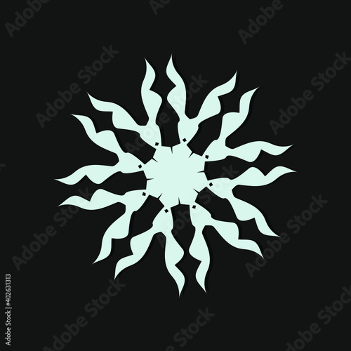 Vector snowflake silhouette on a dark background