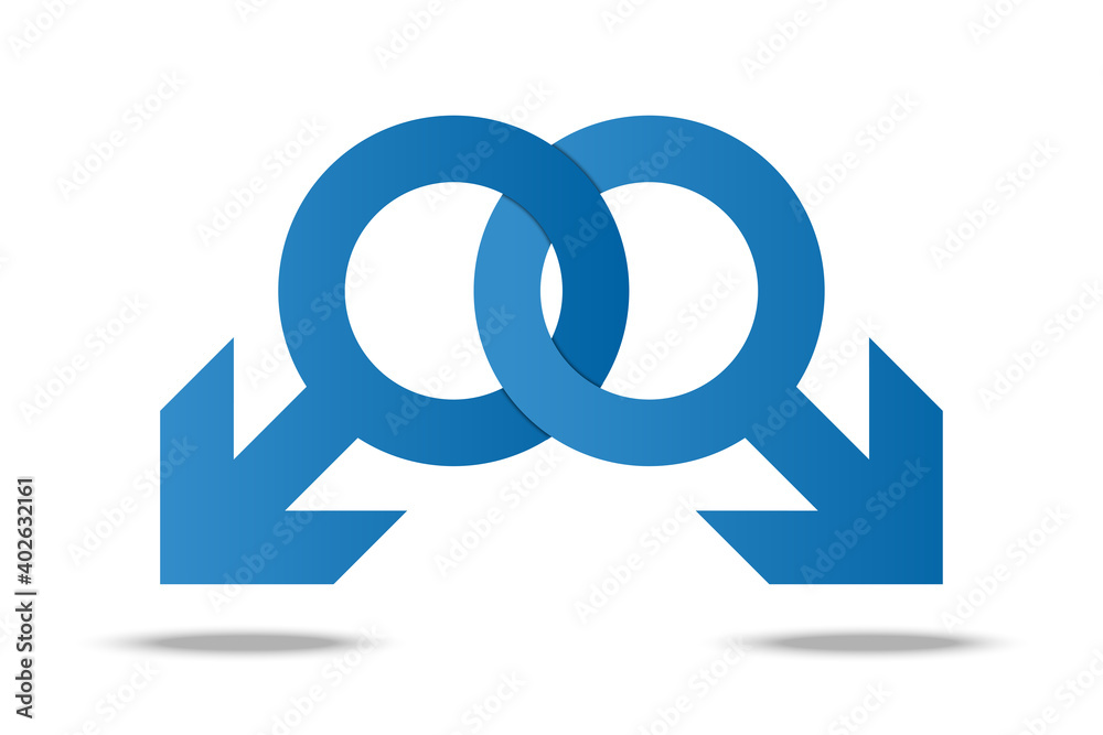 Illustration of Sex symbol isolated on white background , Connect Illustration of Sex symbol isolated on white background , Connect