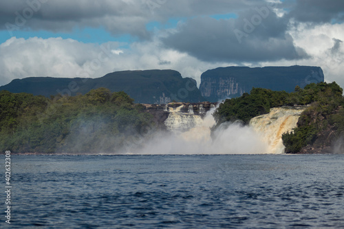 Golondrina Falls, located in Canaima Lagoon, Venezuela