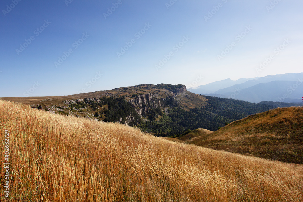 Mountain landscape, autumn sketches from tourist routes, recreation places for citizens.