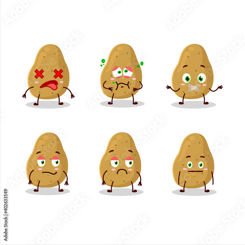 Potato cartoon in character with nope expression