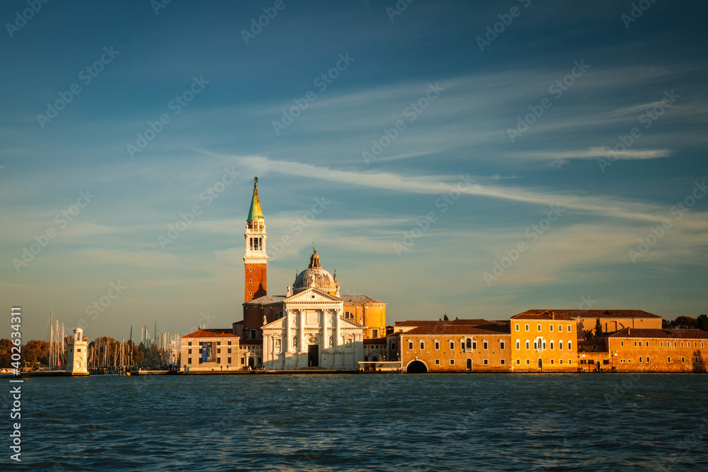Long exposure of San Giorgio Maggiore island just off of Venice, Italy