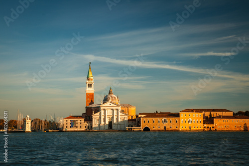 Long exposure of San Giorgio Maggiore island just off of Venice, Italy