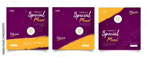 special menu concept banner template design. Discount abstract promotion layout poster. 