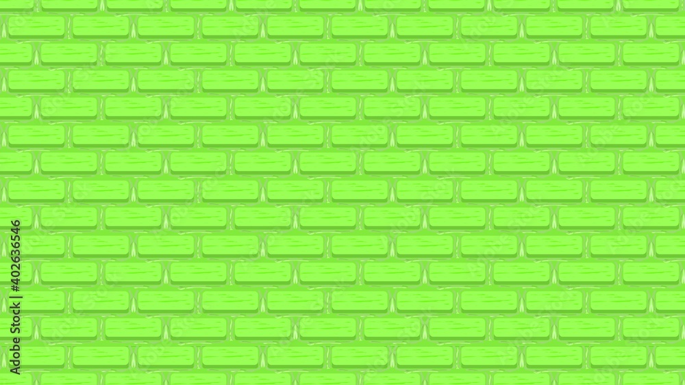 Fototapeta premium The pattern forms a wall made of green bricks