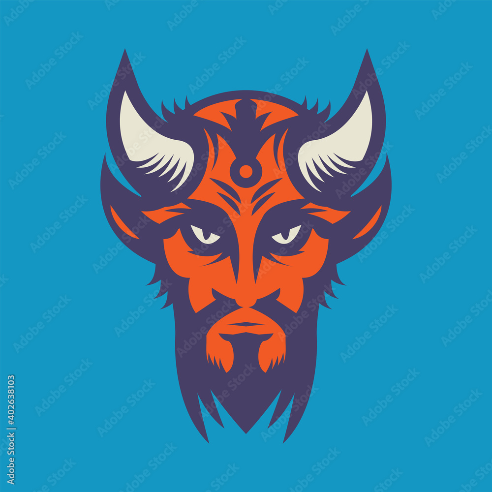 Naklejka premium Red Devil head