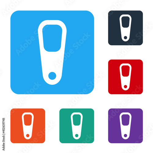 White Pumice for feet icon isolated on white background. Foot cleaning. Skin beauty cosmetology leg care. Set icons in color square buttons. Vector.