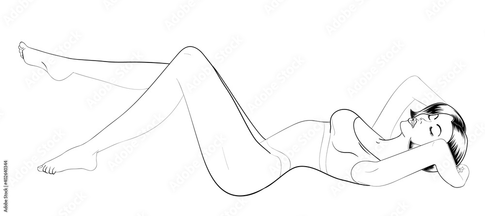 Poster with cartoon style young sexy girl. Vector illustration. Poster with cartoon style young sexy girl. Vector illustration.