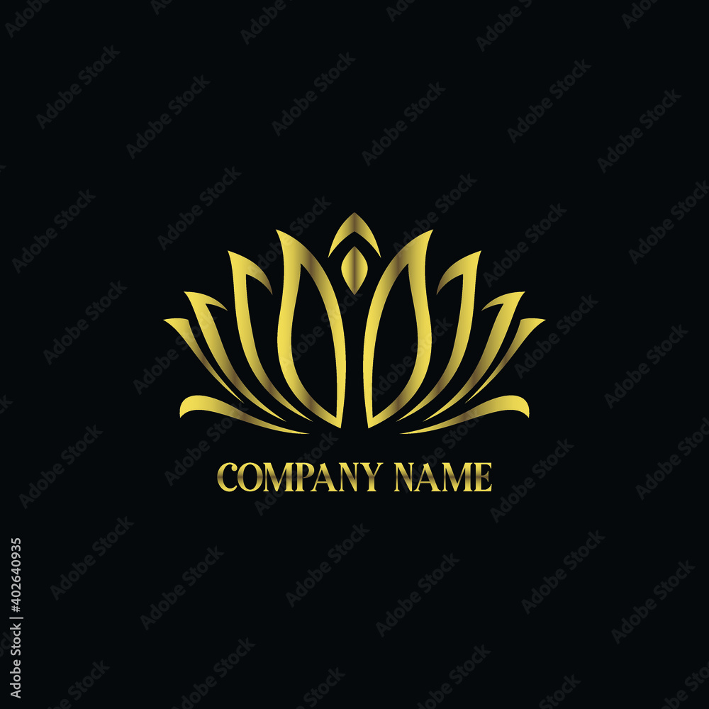 Fototapeta premium Luxury and elegant golden Lotus logo concept