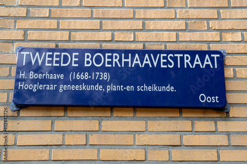Street Sign Tweede Boerhaavestraat At Amsterdam The Netherlands 2019