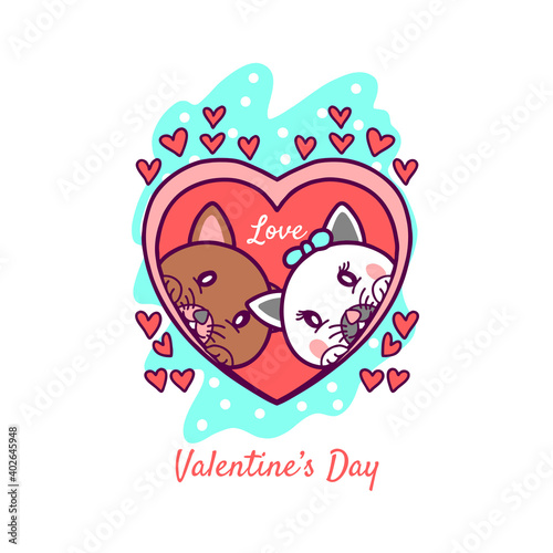 cat couple love valentine day