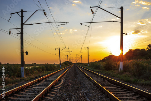 The railway going into the distance