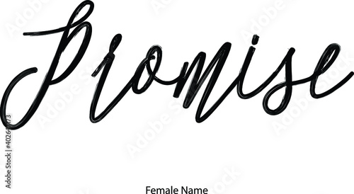 Promise Female name - in Stylish Lettering Cursive Typography Text