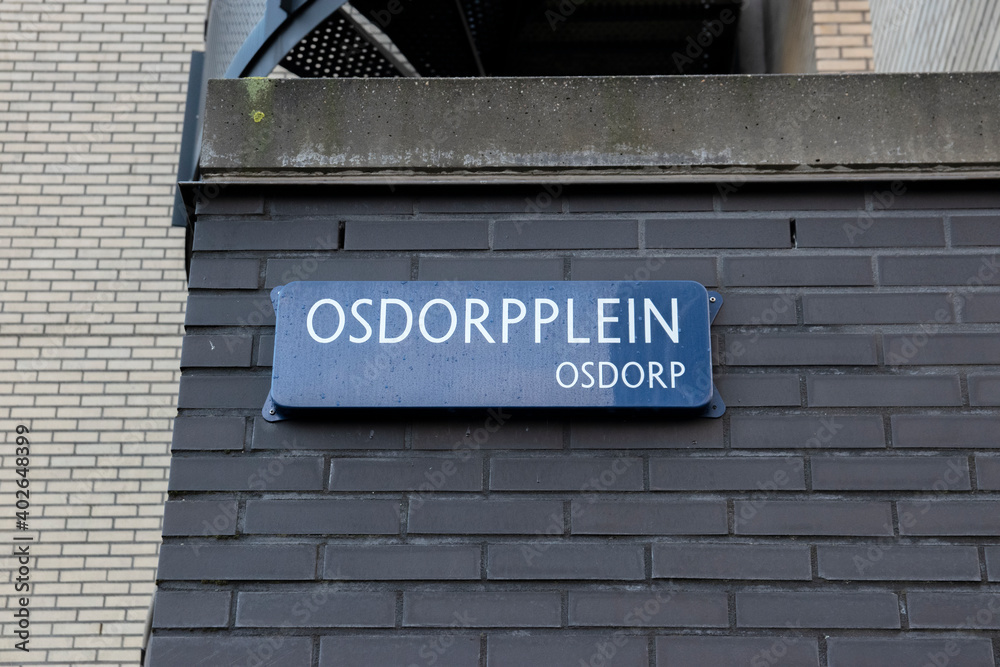 Street Sign Osdorpplein At Amsterdam The Netherlands 2020