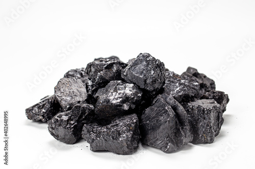 raw coal isolated in white background