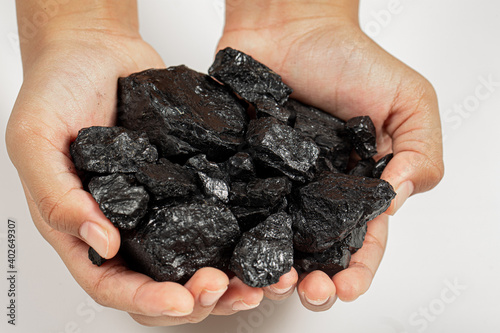 coal raw in hand