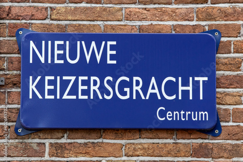 Street Sign Nieuwe Keizergracht Street At Amsterdam The Netherlands 2019