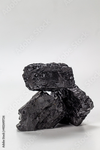 raw coal isolated in white background