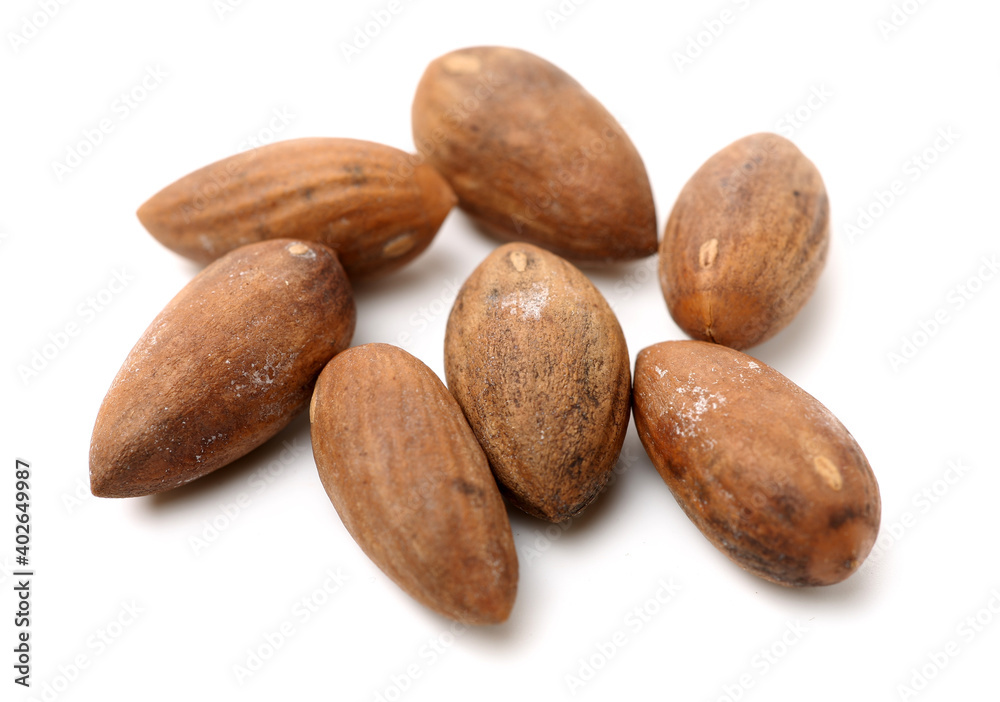 Obraz premium Torreya grandis seeds nut on white background