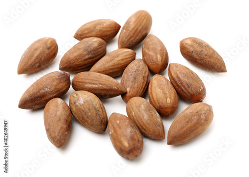 Torreya grandis seeds nut on white background photo