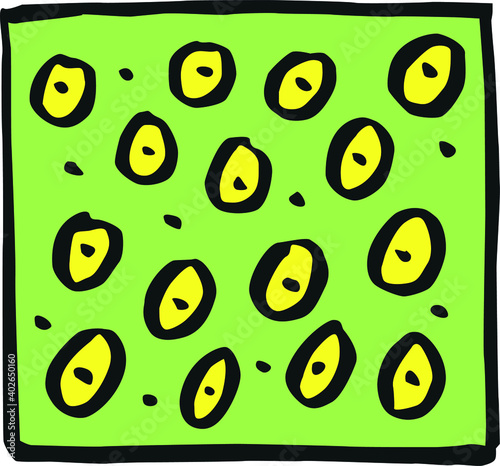 Cloth with dots original simple hand drawing converted to vector and colored 