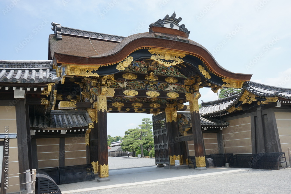 The Karamon main gate to Ninomaru Palace at Nijo Castle in Kyoto, Japan - 京都 二条城 唐門 The Karamon main gate to Ninomaru Palace at Nijo Castle in Kyoto, Japan - 京都 二条城 唐門