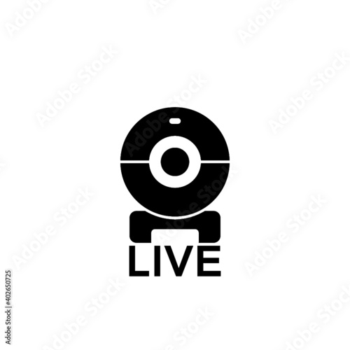 Web cam live icon for web design isolated on white background