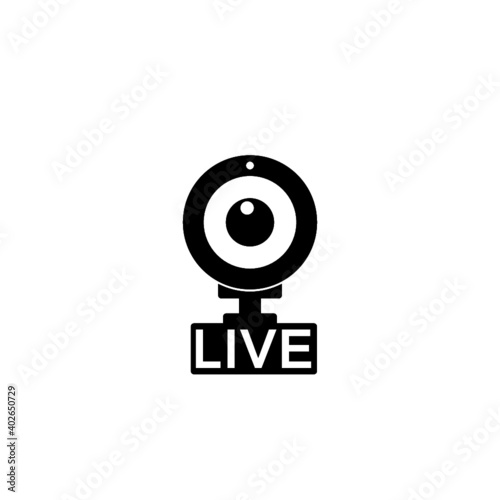 Web cam live icon for web design isolated on white background