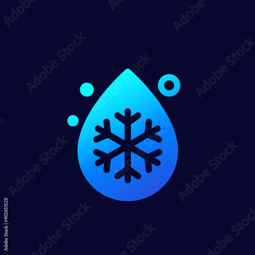 coolant drop icon with a snowflake