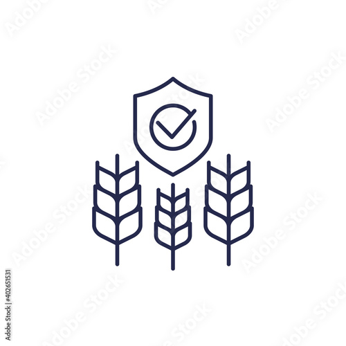 crop protection line icon on white