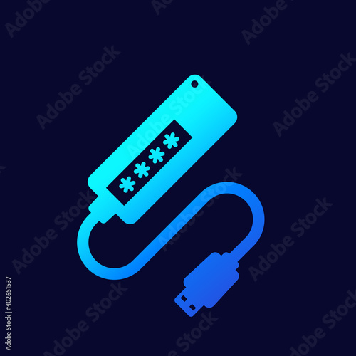 crypto hardware wallet icon, vector