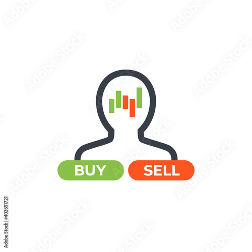 trader, broker icon on white