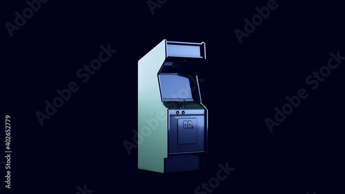 Foto Vintage Arcade Console with Blue and Green Moody 80s lighting 3d illustration re