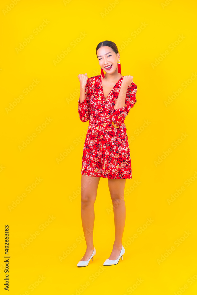 Portrait beautiful young asian woman smile in action Portrait beautiful young asian woman smile in action