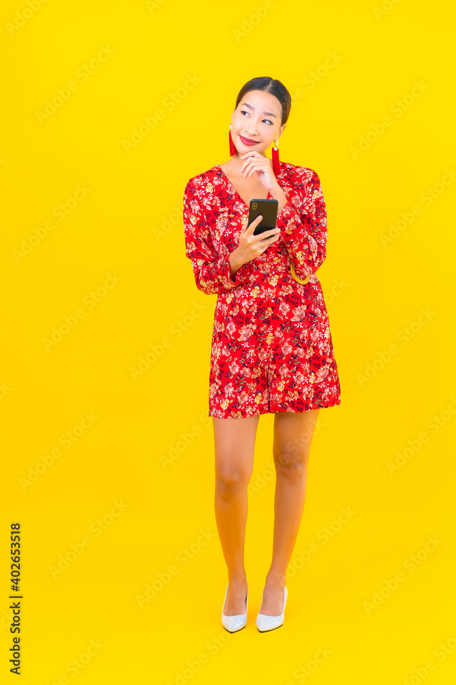 Portrait beautiful young asian woman use smart mobile phone Portrait beautiful young asian woman use smart mobile phone
