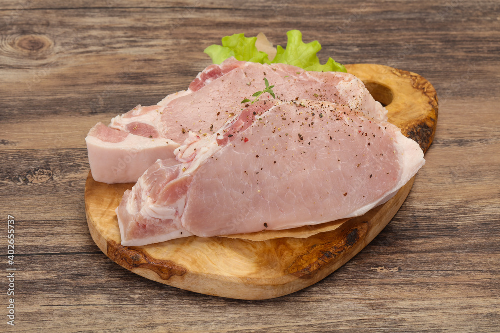 Raw pork meat steak for grill Raw pork meat steak for grill