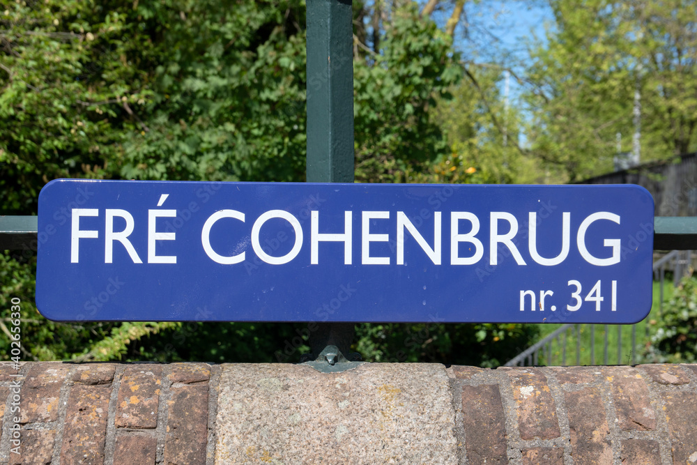 Street Sign Fre Cohenbrug At Amsterdam The Netherlands 2020 